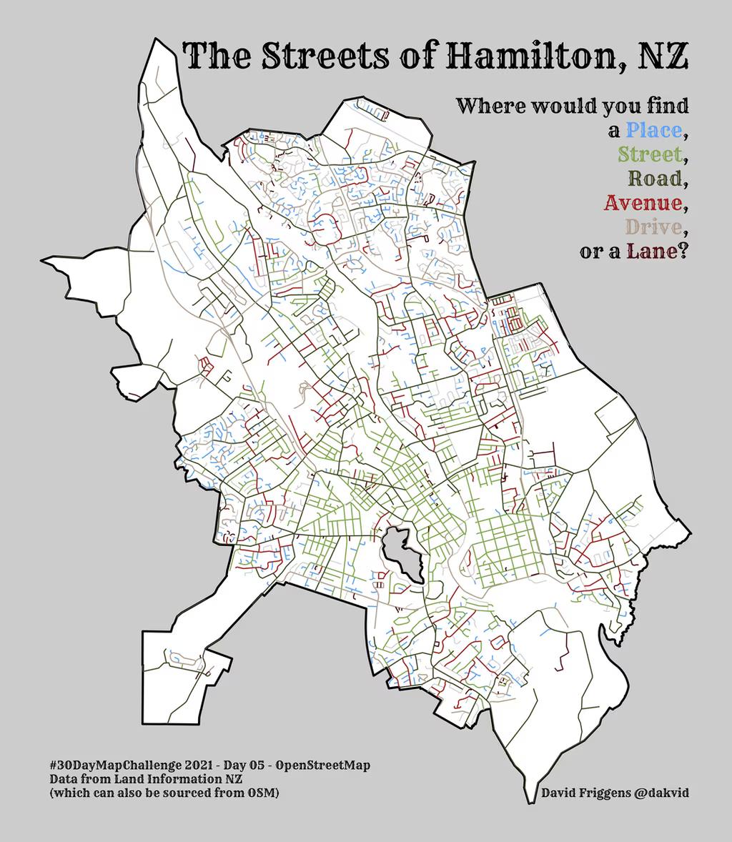 Map: The Streets of Hamilton, NZ