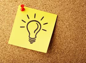 Lightbulb on pinboard