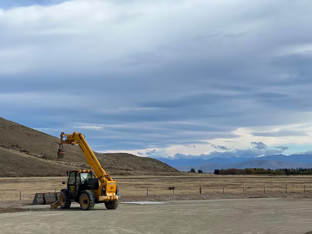 digger and landscape