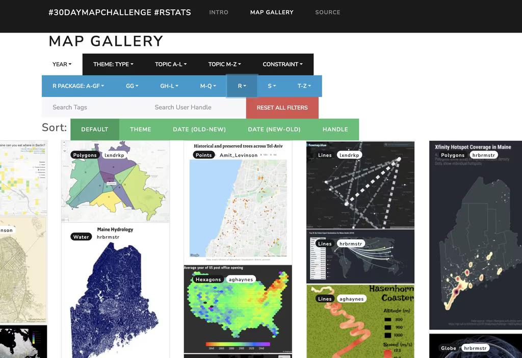 Screenshot of map gallery website