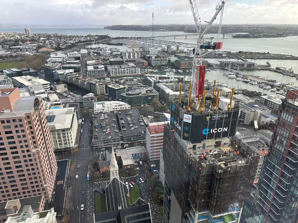 Looking down on Auckland construction - July 2023