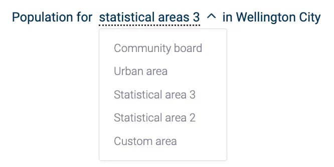 Area type selector