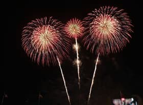 Vibrant fireworks display at night
