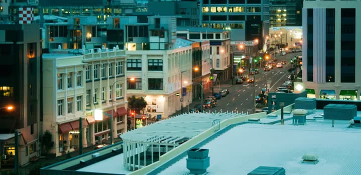 photo of Wellington streets in the evening