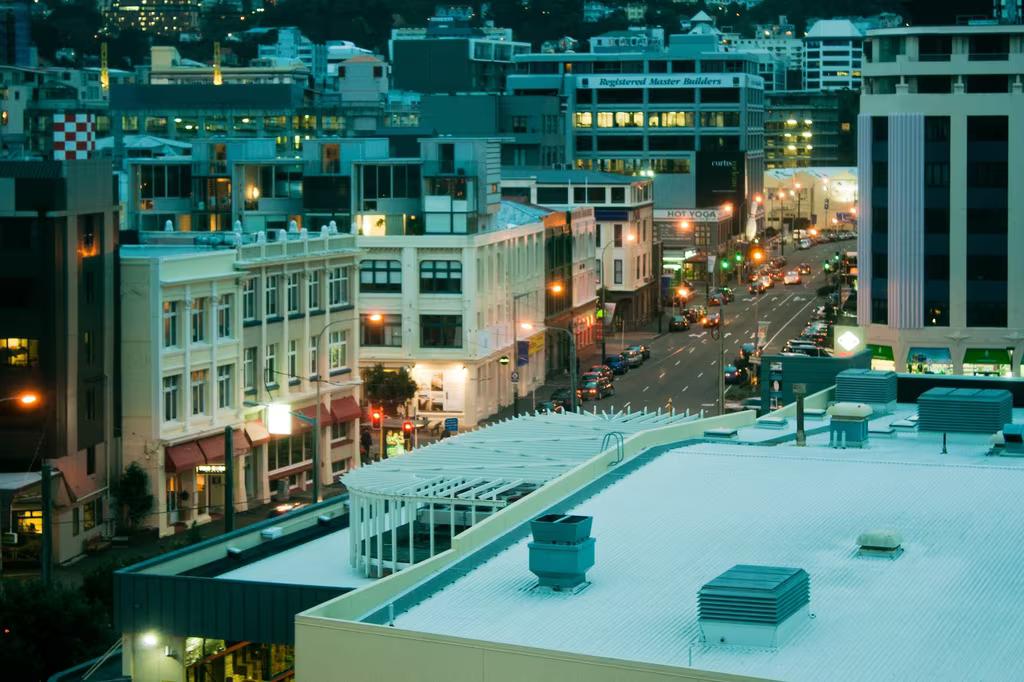 photo of Wellington streets in the evening